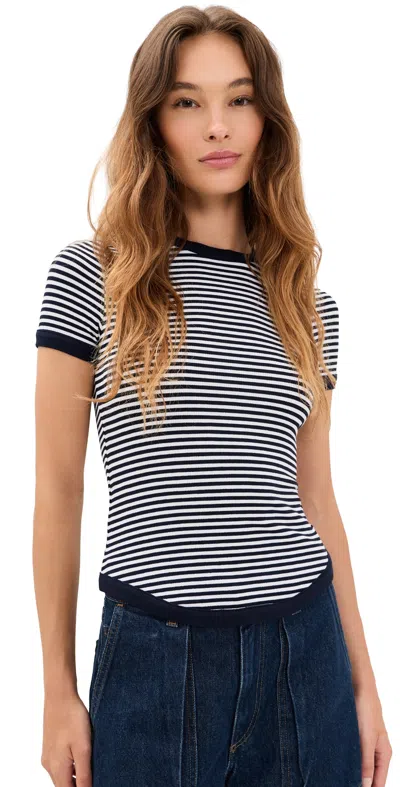 Favorite Daughter The Foundation Tee Navy/white Stripe