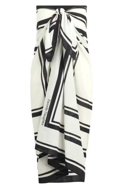 Favorite Daughter The Geo Print Pareo Cotton Scarf In White