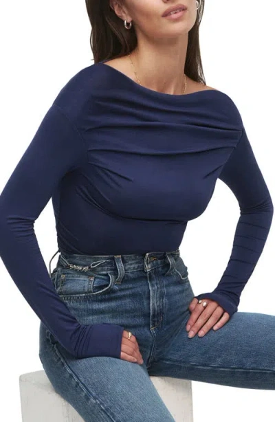 Favorite Daughter The Get Him Back Ruched Top In Blue