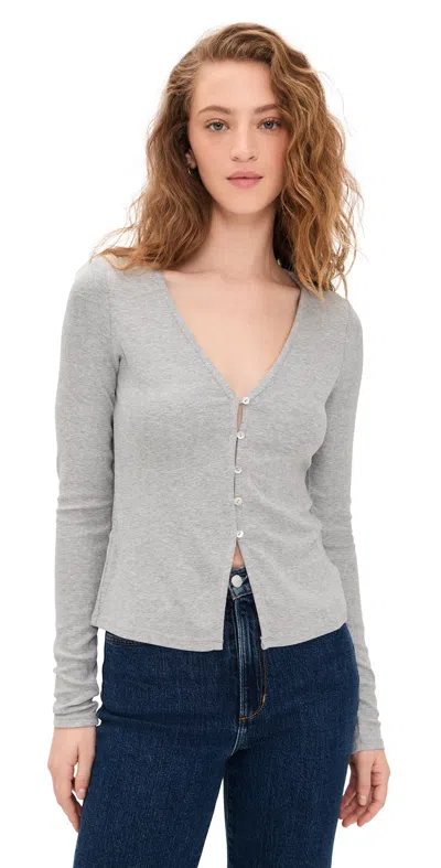 Favorite Daughter The Good Luck Long Sleeve Top Heather Grey In Gray