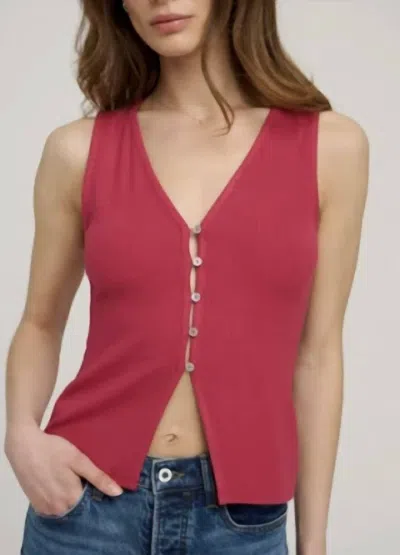 Favorite Daughter The Good Luck Rib Top In Raspberry In Brown
