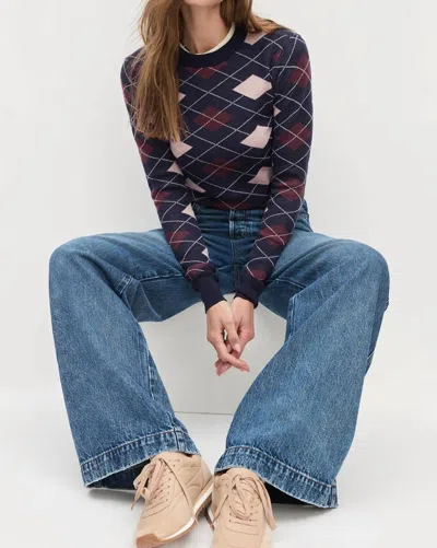 Favorite Daughter The Henry Sweater In Navy Argyle In Multi
