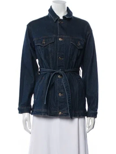 Pre-owned Favorite Daughter The Jane Denim Jacket In Blue