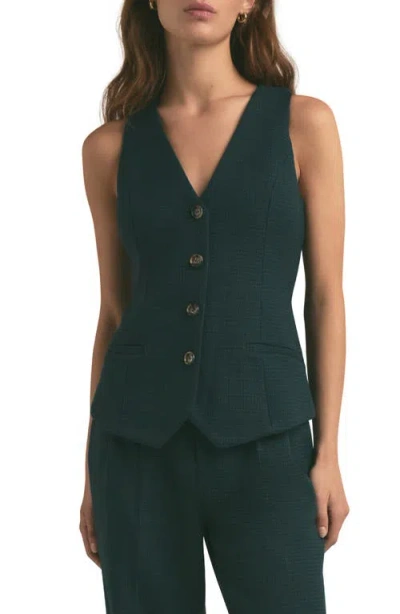 Favorite Daughter The Jones Houndstooth Vest In Juniper Houndstooth