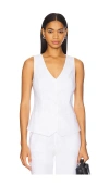 Favorite Daughter The Jones Linen Vest In 亮白