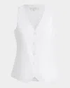 Favorite Daughter The Jones Linen Blend Vest In Bright White