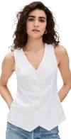 Favorite Daughter The Jones Linen Blend Vest In Bright White