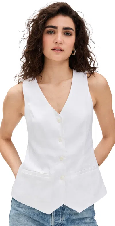 FAVORITE DAUGHTER THE JONES LINEN VEST BRIGHT WHITE