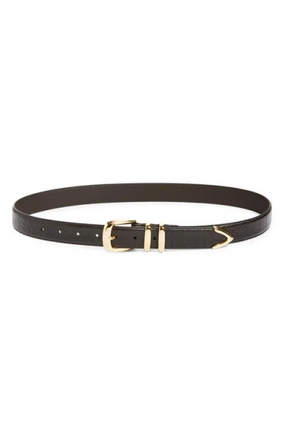 Favorite Daughter The Jordan Croc Embossed Leather Belt In Multi