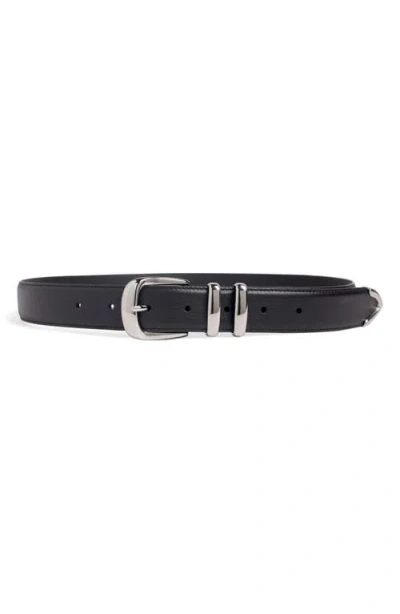 Favorite Daughter The Jordan Leather Belt In Black/nickel
