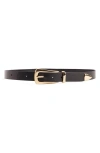 Favorite Daughter The Jordan Leather Belt In Dark Brown/gold