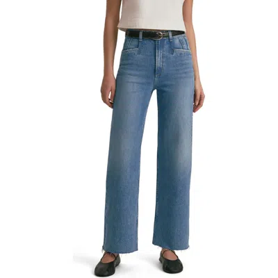Favorite Daughter The Jordie Raw Hem Super High Waist Wide Leg Jeans
