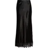 Favorite Daughter The Lacy Favorite Satin Maxi Skirt In Black