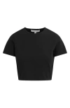 Favorite Daughter The Laura Stretch Cotton Crop T-shirt In Black