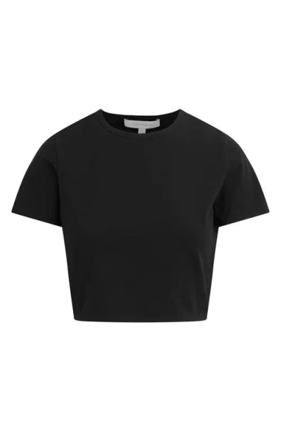 Favorite Daughter The Laura Stretch Cotton Crop T-shirt In Black