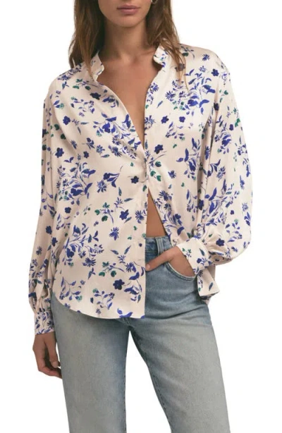Favorite Daughter The Lauren Floral Print Shirt In Pretty In Pink Flo