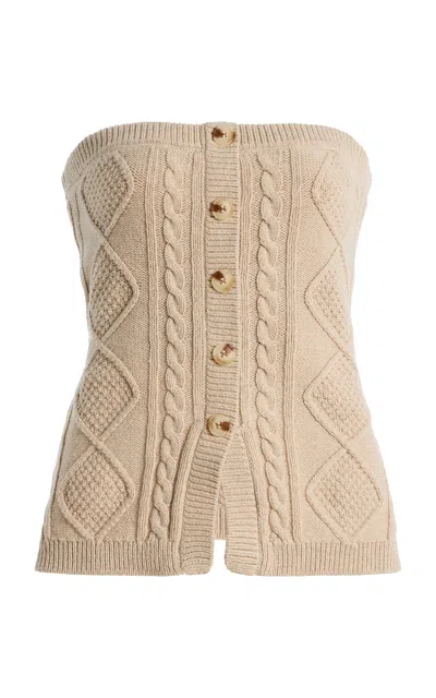 Favorite Daughter The Layla Cable Knit Bustier In Brown