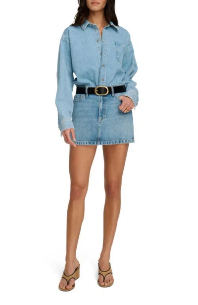 Favorite Daughter The Layla Denim Miniskirt In Blue