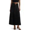 Favorite Daughter The Lila A-line Denim Skirt In Black