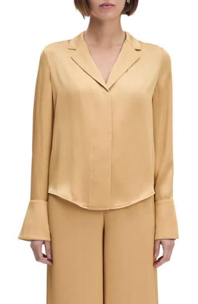 Favorite Daughter The Lily Button-up Shirt In Gold