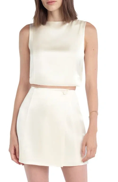 Favorite Daughter The Love Struck Linen Blend Crop Top In Neutral