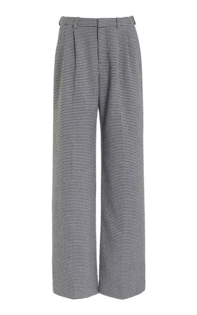 Favorite Daughter The Low Favorite Houndstooth Twill Wide-leg Pants In Black,white