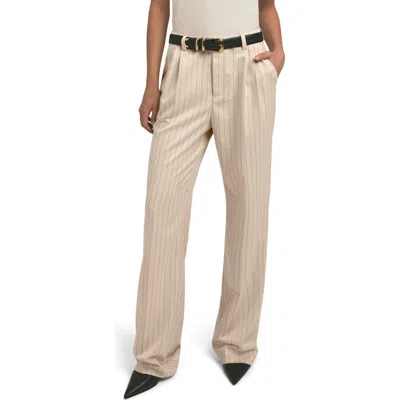 Favorite Daughter The Low Favorite Pants In Warm Sand Pinstripe