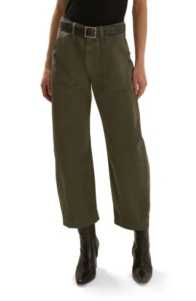 Favorite Daughter The Major Wide Leg Crop Pants In Gray