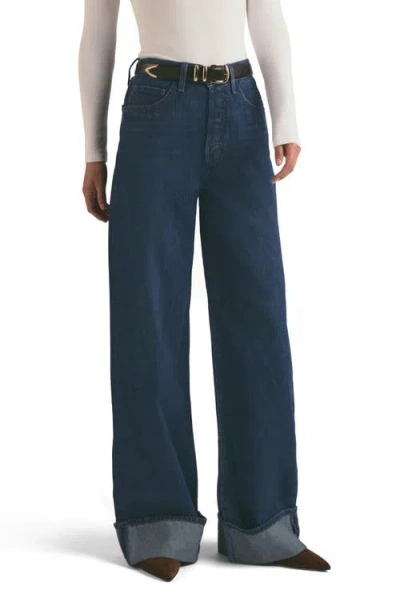 Favorite Daughter The Masha Cuffed High Waist Wide Leg Jeans In Belmont