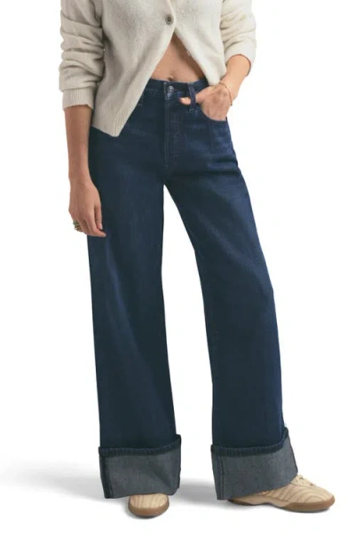 Favorite Daughter The Masha Shortie Cuffed High Waist Wide Leg Jeans In Belmont
