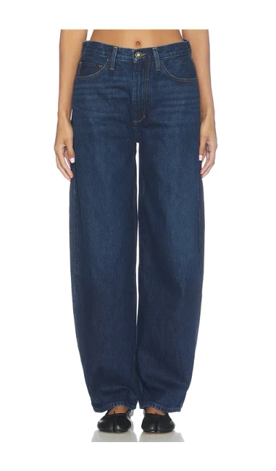 Favorite Daughter The Mercer Mid Rise Easy Barely Barrel Jean In Blue