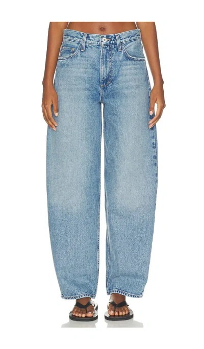 Favorite Daughter The Mercer Mid Rise Easy Barely Barrel Jean In Blue