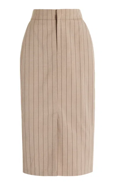 Favorite Daughter The Meyer Pinstriped Skirt In Neutral