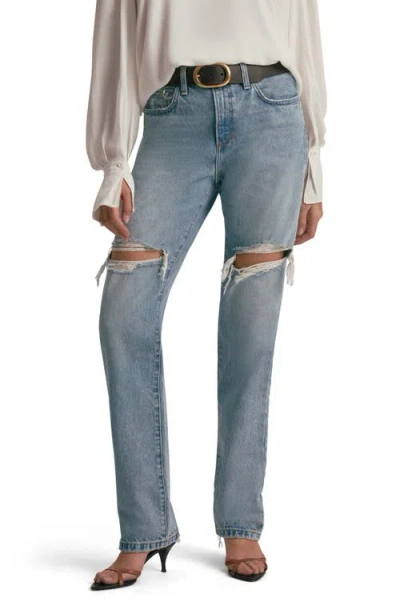 Favorite Daughter The Mikaela Ripped Low Rise Straight Leg Jeans