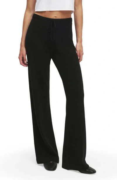 Favorite Daughter The Minimalist Cashmere Drawstring Pants In Black