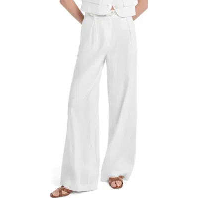 Favorite Daughter The Miranda Wide Leg Linen Blend Pants In White