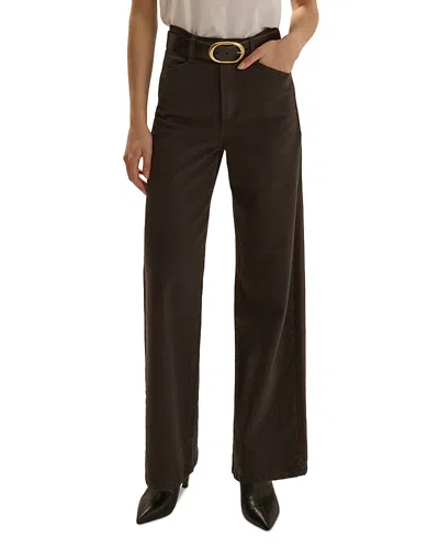 Favorite Daughter The Mischa Cotton Stretch High Rise Wide Leg Jeans In Esspreso In Brown