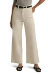 Favorite Daughter The Mischa Pinstripe Utility Wide Leg Jeans In Newport