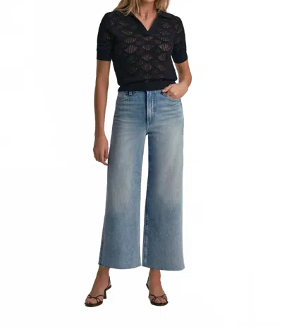 Favorite Daughter The Mischa Super High Rise Wide Leg Ankle Jeans In Santa Barbara In Blue