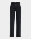 Favorite Daughter Jordie Faded-wash High-rise Flared-leg Stretch-denim Jeans In Black