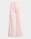 Favorite Daughter The Mischa Super High Waist Wide Leg Jeans In Pale Pink