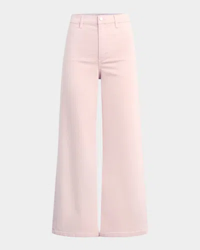 Favorite Daughter The Mischa Super High Rise Wide-leg Jeans In Pale Pink
