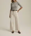 Favorite Daughter The Mischa Pinstripe Utility Wide Leg Jeans In Multi
