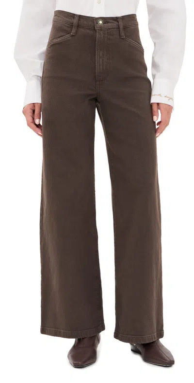 Favorite Daughter The Mischa Wide Leg Ankle Jeans Espresso In Multi