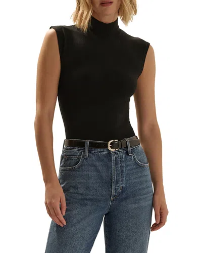 Favorite Daughter The Mock Neck Sleeveless Sweater In Black