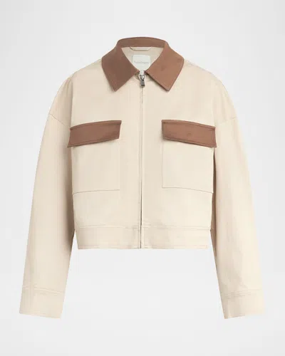 Favorite Daughter The Monica Stretch Cotton Jacket In Brown