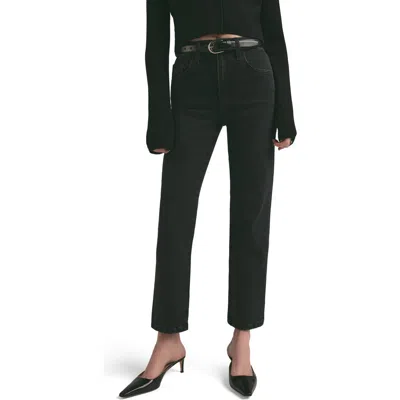 Favorite Daughter The Morgan Shortie High Waist Straight Leg Jeans In Boulder