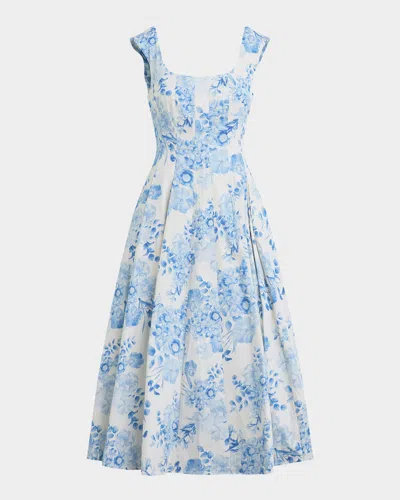 Favorite Daughter The Muse Midi Dress In Blue And W