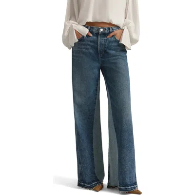 Favorite Daughter The Ollie Release Hem Low Rise Baggy Jeans In Blue