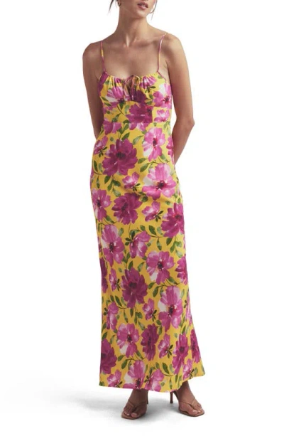 Favorite Daughter The One That Got Away Floral Maxi Slipdress In Bold Camellia